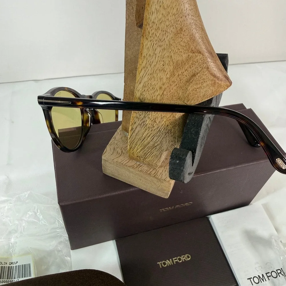 Tom Ford Aurele TF904 52N Dark Havana Photochromic Yellow Lens Sunglasses Italy